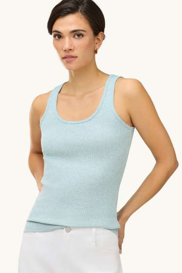 Women - Top - ribbed - blue