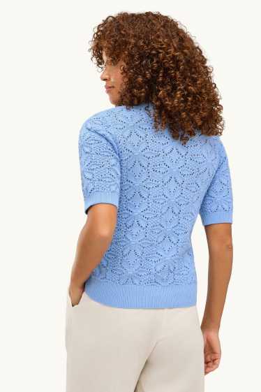 Damen - Strickjacke - strukturiert - blau