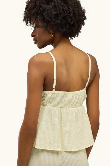 Dames - Blousetop - gestreept - geel