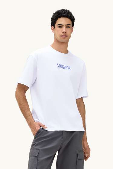 Herren - T-Shirt - Relaxed Fit - Ford Mustang - weiß