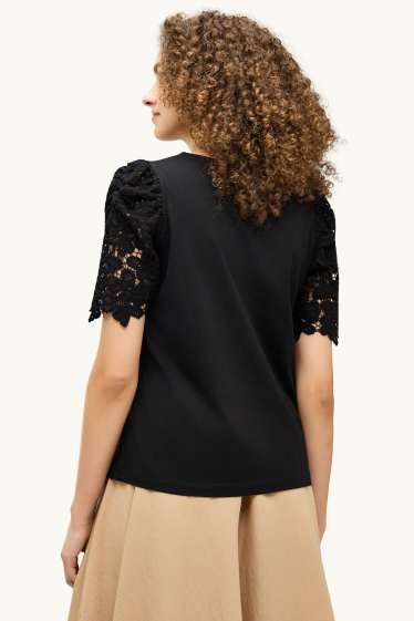 Dames - T-shirt - regular fit - zwart