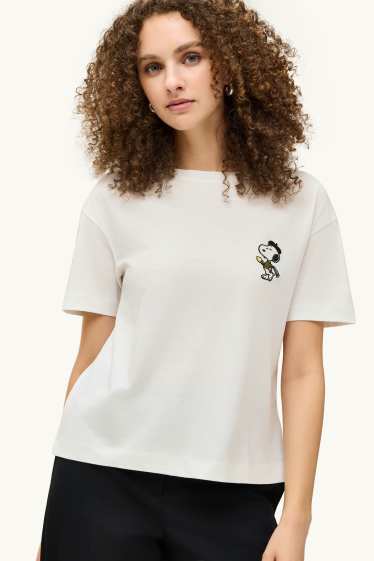 Damen - T-Shirt - Regular Fit - Peanuts - weiß