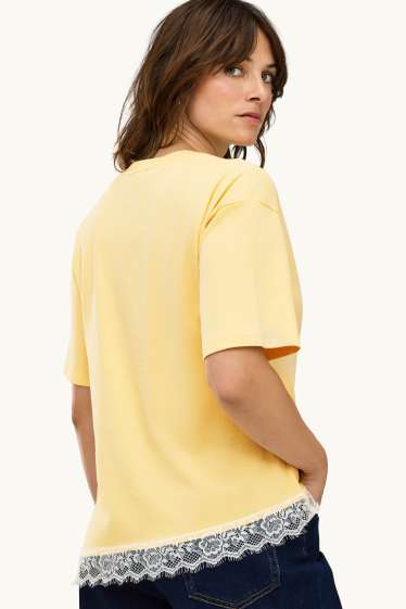 Dámské - Tričko - regular fit - žlutá