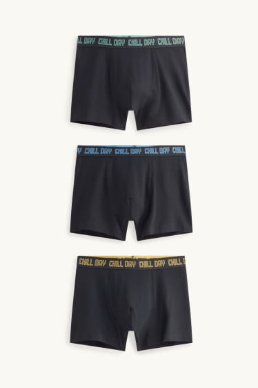 Enfants garçons - Lot de 3 - caleçons - noir