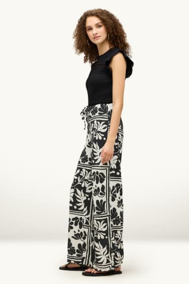 Dames - Joggingbroek - wit / zwart