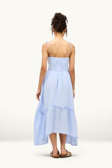 Donna - Vestito Fit & Flare - a righe - azzurro