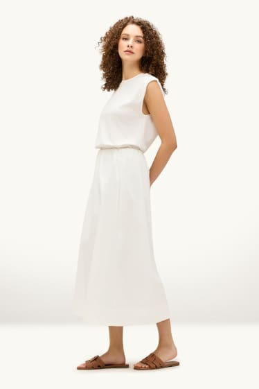 Damen - Wide Leg Jeans - High Waist - weiß