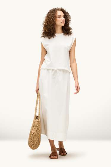 Damen - Wide Leg Jeans - High Waist - weiß