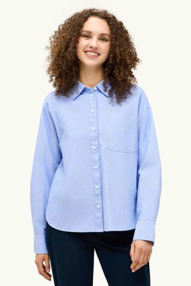 Dames - Overhemdblouse - lichtblauw