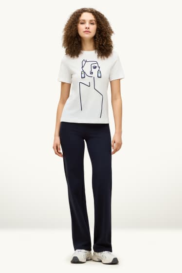 Dames - Set van 2 - straight legging - zwart