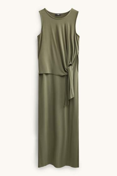 Femmes - Robe en viscose - straight fit - kaki