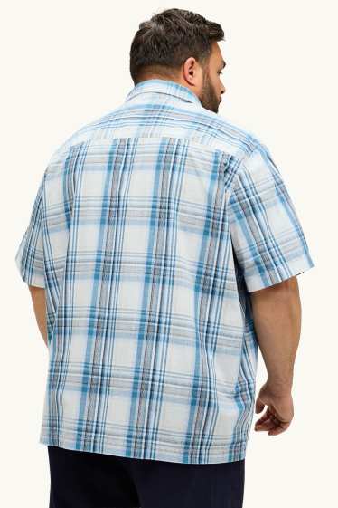 Men - Shirt - regular fit - kent collar - check - blue
