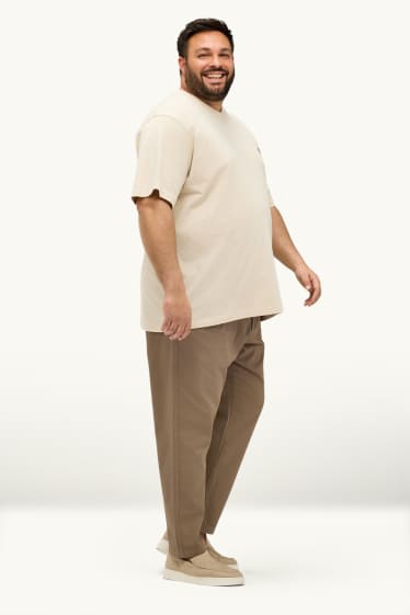 Hommes - Chino - tapered fit - finition texturée - marron