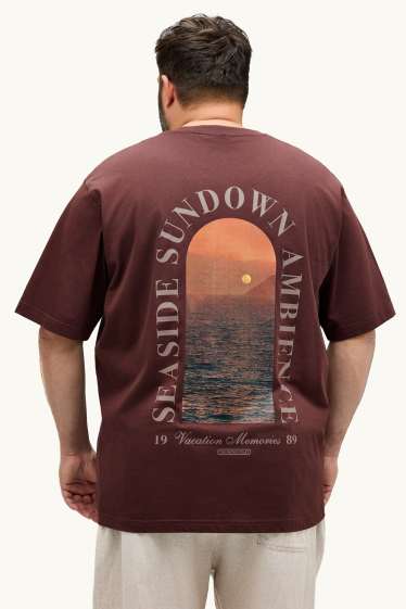 Unisexe - T-shirt - relaxed fit - marron