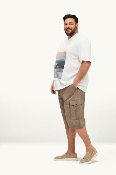 Herren - Cargo-Shorts mit Gürtel - braun