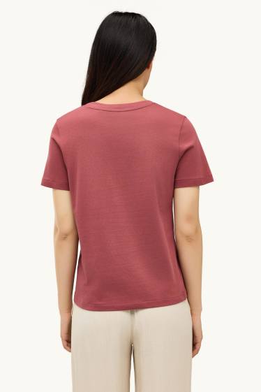 Femmes - T-shirt - slim fit - marron