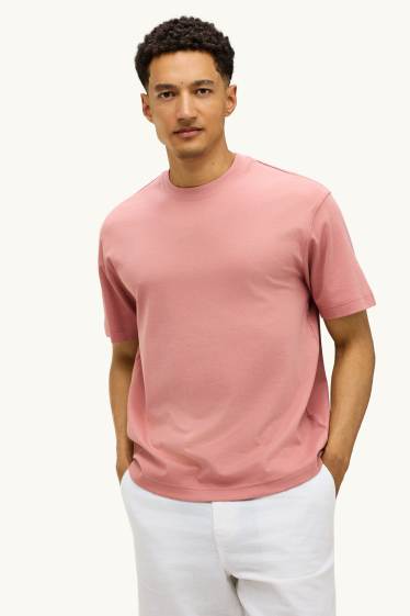 Pánské - Tričko - relaxed fit - lososová barva