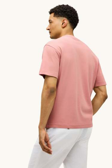 Pánské - Tričko - relaxed fit - lososová barva