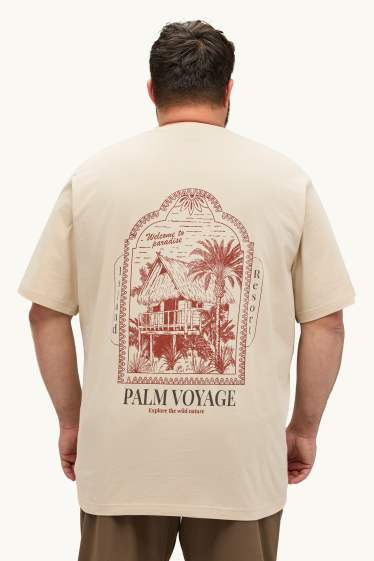 Hommes - T-shirt - relaxed fit - beige