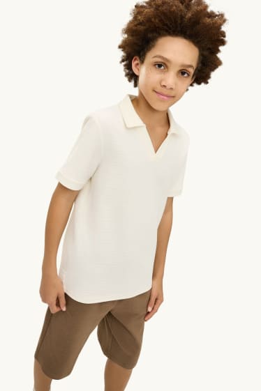 Děti - chlapci - Polokošile - strukturovaná - krémové barvy