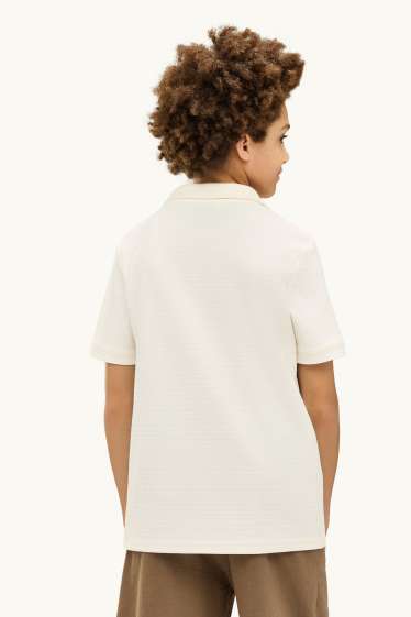 Děti - chlapci - Polokošile - strukturovaná - krémové barvy