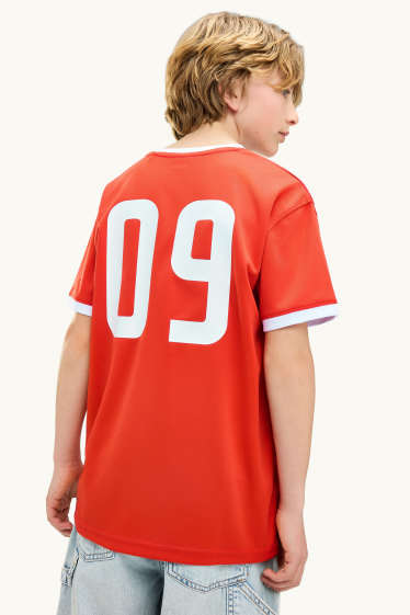 Kinder Jungen - Österreich - Kurzarmshirt - rot