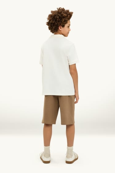 Children Boys - Bermuda shorts - textured - brown