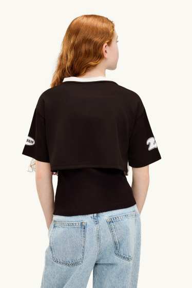 Kinder Mädchen - CapyFun - Set - Kurzarmshirt und Top - 2 teilig - weiß