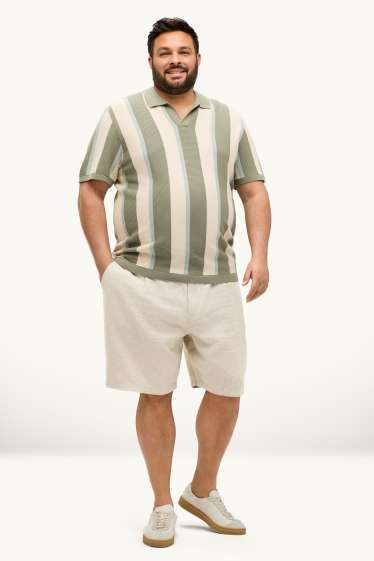 Home - Pantalons curts - mescla de lli - crema