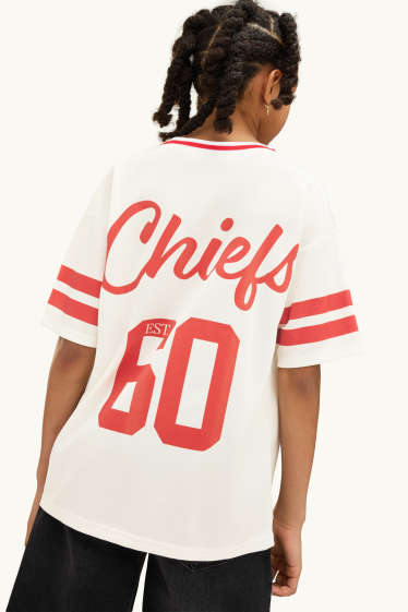 Children Girls - Kansas City Chiefs - short sleeve T-shirt - white / red