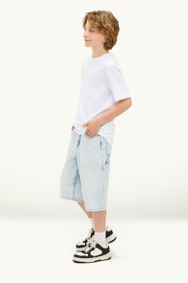 Kinder Jungen - Jeans-Bermudas - helljeansblau