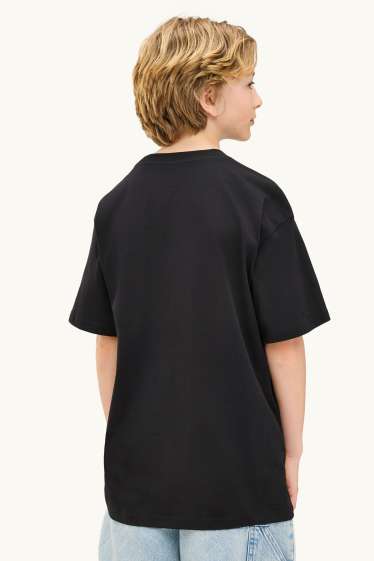 Children Boys - Skateboard - short sleeve T-shirt - black