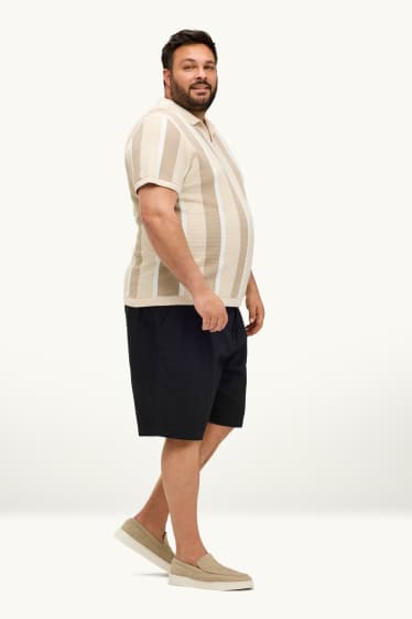 Pánské - Šortky - lněná směs - černá