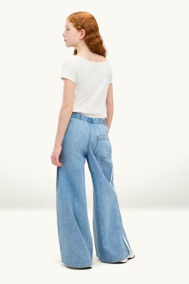 Kinder Mädchen - Wide Leg Jeans - blau