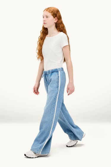 Kinder Mädchen - Wide Leg Jeans - blau