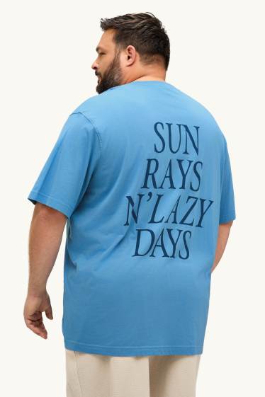 Hommes - T-shirt - relaxed fit - bleu