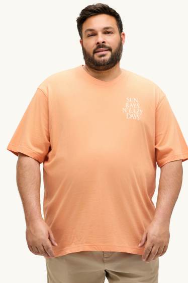 Heren - T-shirt - relaxed fit - oranje