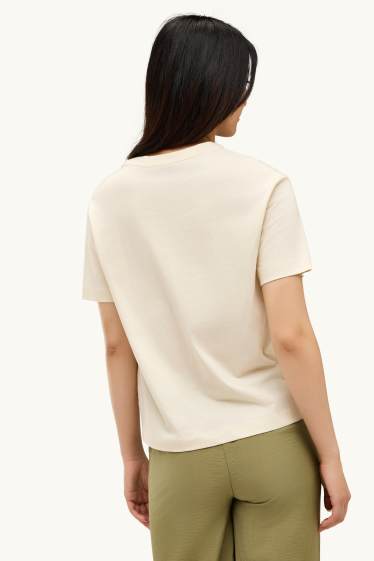 Kobiety - T-shirt - kremowobiały