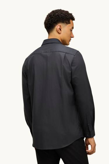 Herren - Businesshemd - Regular Fit - Kent - bügelleicht - schwarz