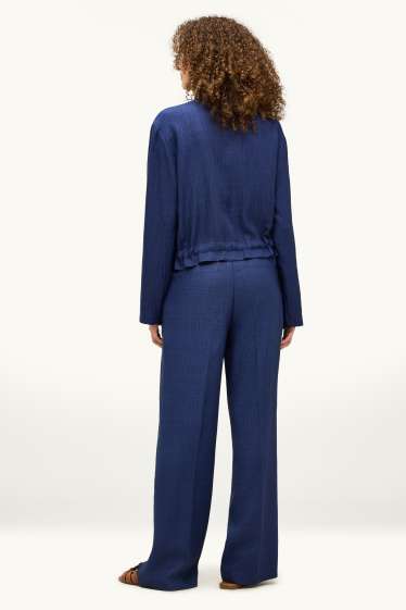Femmes - Pantalon de bureau - high waist - regular fit - bleu foncé