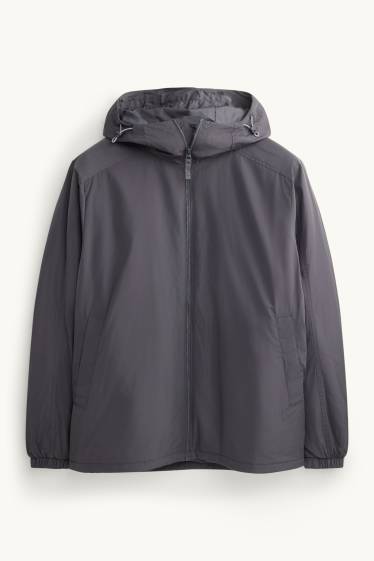 Herren - Jacke mit Kapuze - wasserabweisend - grau