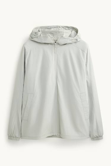 Herren - Jacke mit Kapuze - wasserabweisend - grau