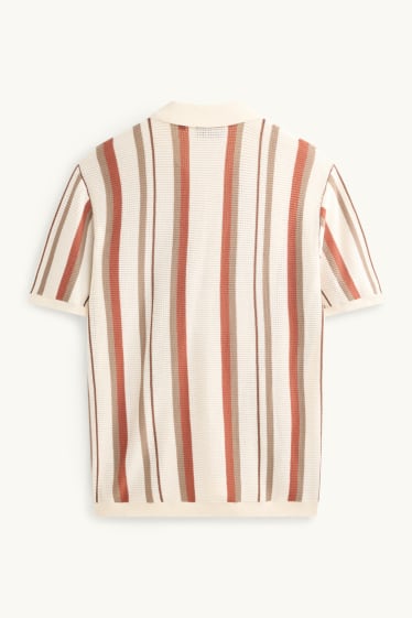 Pánské - Mikina - hnědá / krémově bílá