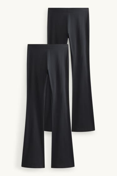 Kinder Mädchen - Multipack 2er - Flared Leggings - schwarz