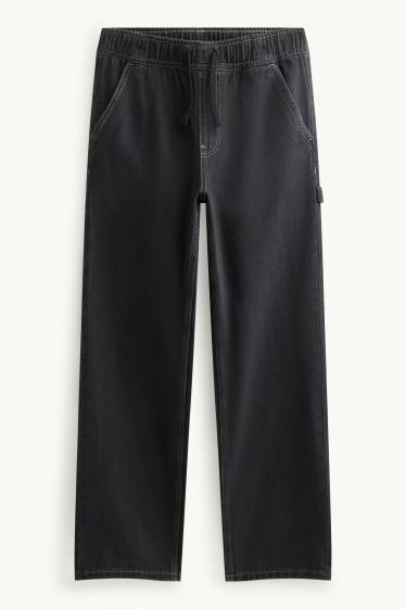 Children Boys - Loose fit jeans - black