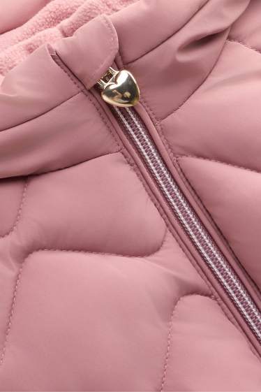 Bébés filles - Doudoune surpiquée pour bébé à capuche - finition déperlante - rose