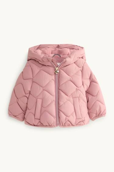 Bébés filles - Doudoune surpiquée pour bébé à capuche - finition déperlante - rose