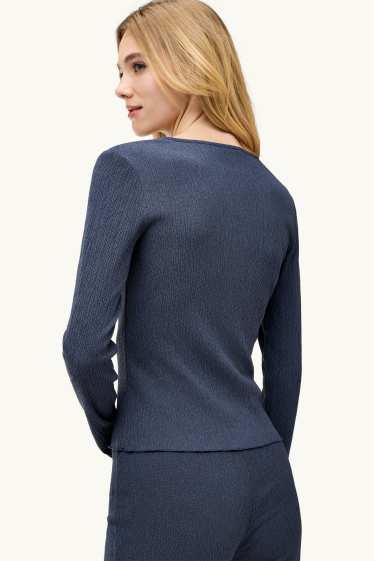 Damen - Langarmshirt - Regular Fit - dunkelblau