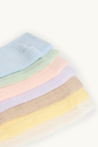 Kinderen: meisjes - Set van 7 paar - sokken - geel