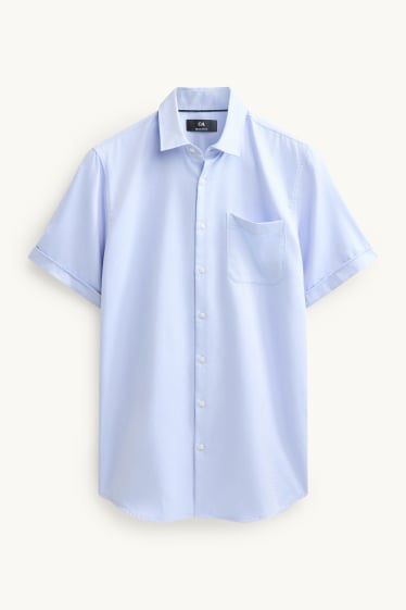 Herren - Businesshemd - Regular Fit - Kent - strukturiert - hellblau